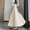 2025 Новая летняя юбка с высокой талией, женская юбка-зонтик А-силуэта, длинная плиссированная юбка, абрикосовая юбка Yamamoto