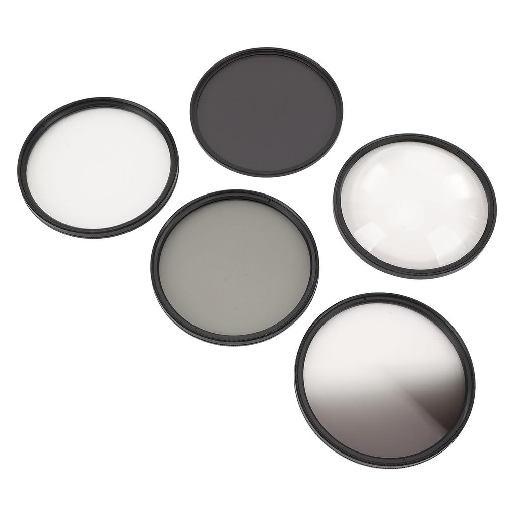 Camera Lens Filter Kit with CPL ND8 Filter 6 Points Star Filter Graduated Gray Filter Macro Filter Dust Proof Anti