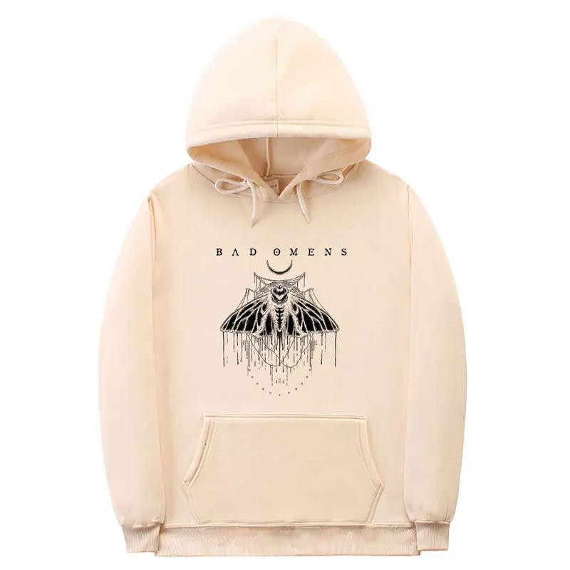 Bad Omens Print Hoodie Funny Moth Graphic Hoodie