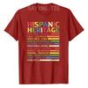 Hispanic Heritage Month National Latino Countries Flag T-Shirt Letters Printed Graphic Tee Top La Herencia Hispana Women Clothes