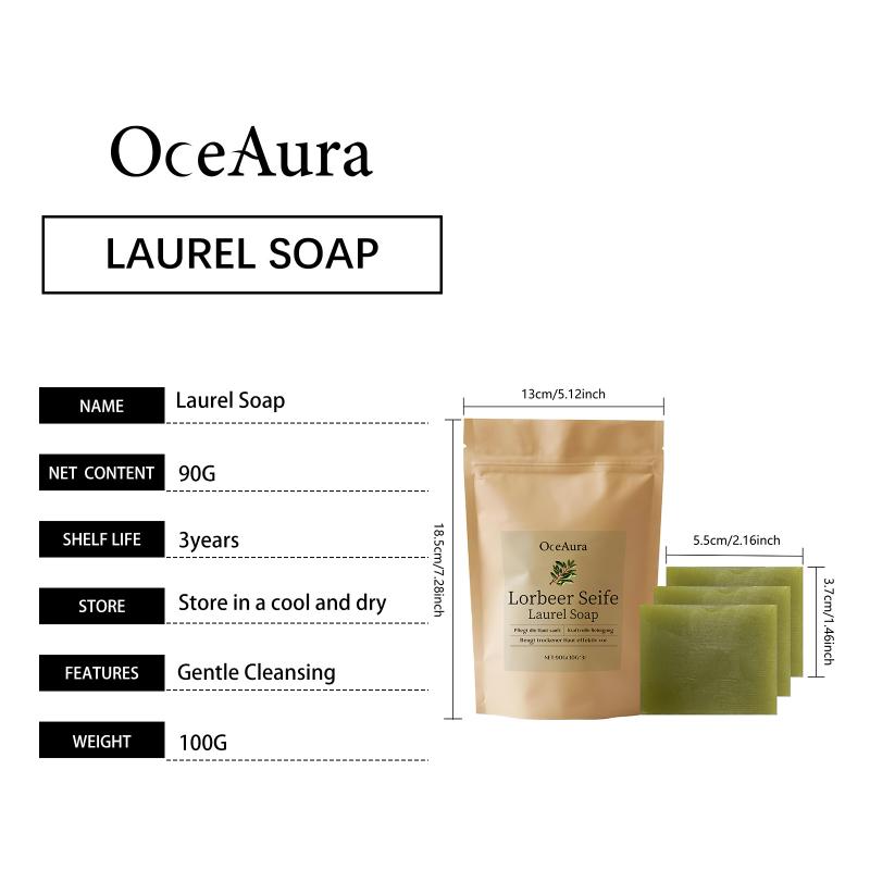 Oceaura Moisturizing Refreshing Oil Control Body Brightening Soap Skin Glowing Fade Pigmentation Laurel Oil Cleansing Soap