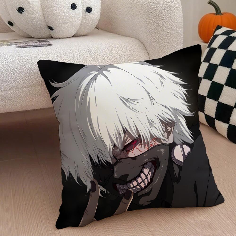 Grim Haunting Tragic Anime TTokyo Ghoul Cushion Cover Throw Pillow Cover Hidden Button Durable Polyester Chair Cushion