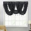 Warp Lace Curtain Black Red Small Curtain Kitchen Curtain Finished Curtain Through Rod Curtain