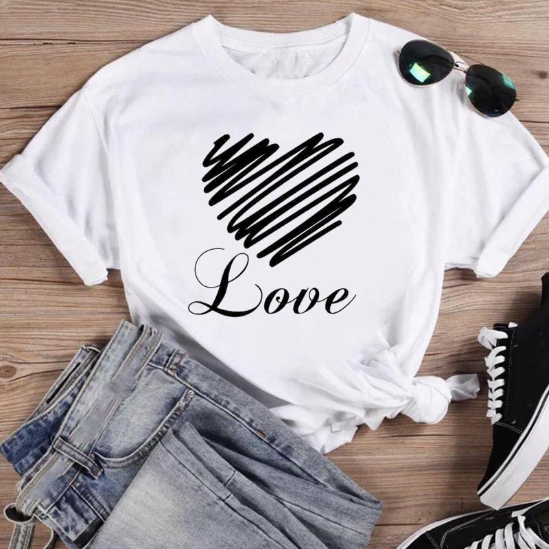 Одежда Повседневная футболка с коротким рукавом Music Love Trend в стиле 90-х годов с принтом Летняя модная футболка Женская женская футболка с рисунком