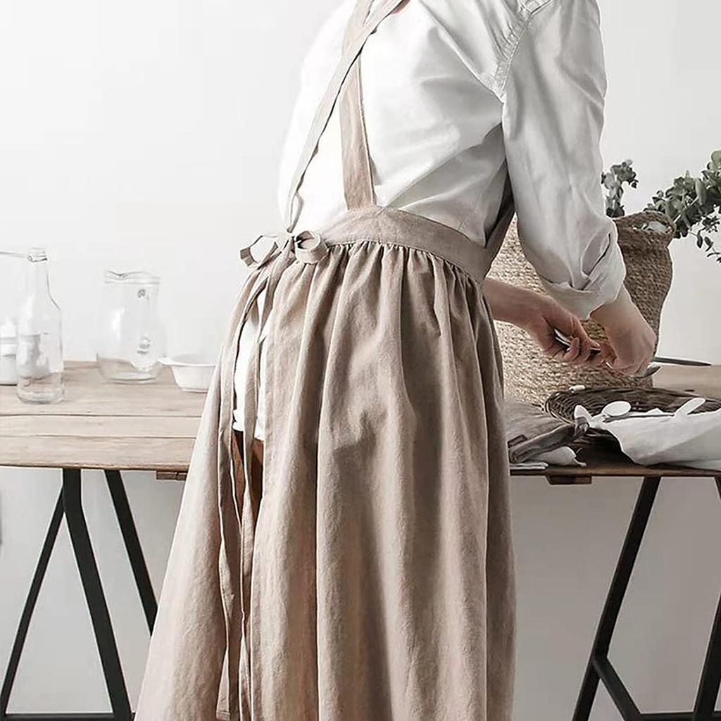 Мягкий хлопковый кухонный фартук с крестообразной спинкой для приготовления пищи, общественного питания, коммерческого ресторана, размер может быть настроен