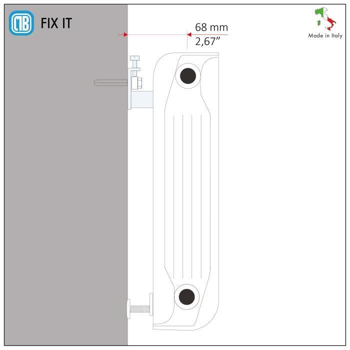 Piece Detachee Pour Radiateur. 2 Fixations T1 Pour Radiateur En Aluminium. Capacité Max: 50 Kg Par Support, 100 Kg Au Total.