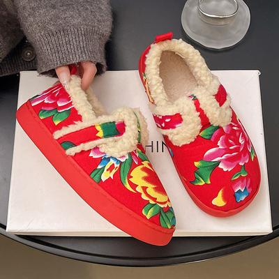 Модная обувь 2025 Зима Новые Ретро Этнический стиль Женская обувь Комфорт Противоскользящие Женские ботильоны Простые Универсальные Женские хлопковые туфли