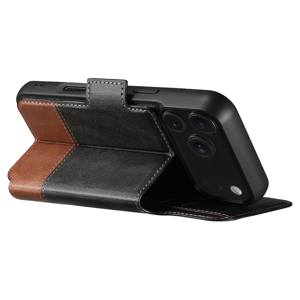 SUTENI Q-06 For iPhone 17 Pro Max Case Color Splicing Magnetic Detachable Leather Phone Cover