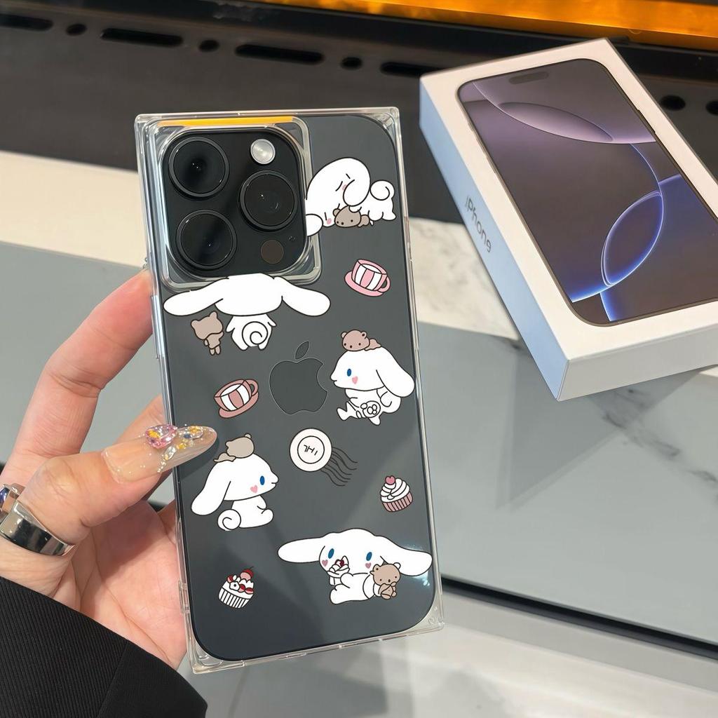 Прозрачный квадратный чехол-накладка для iPhone 14 Pro Max 12 15 Plus 13 16 ProMax 11, защита от окисления, с рисунком собаки с большими ушами