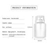 200mL UV Gel Cleaner Pump Dispenser Container Empty Bottle Clean Acetone  Nail Polish Remover