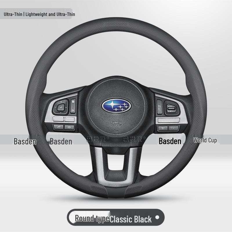 Genuine Leather Steering Wheel Cover for Subaru WRX, Crosstrek, XV, Forester, Outback, Levorg, BRZ