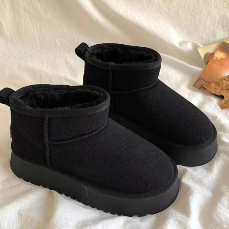 Зимние сапоги женские из овчины, кожаные, меховые, зимние сапоги, зимние сапоги на платформе из овчины, обувь с круглым носком, сохраняющая тепло, женская 2025