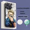 Чехол для телефона Jujutsu Kaisen Кэнто Нанами для iPhone 16 15 14 13 12 11 Plus Pro Max Высококачественный Роскошный Magsafe Овечья кожа