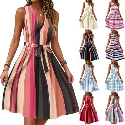 Женское летнее модное однотонное повседневное платье с v-образным вырезом и деревянными ушками на талии и талии для отдыха