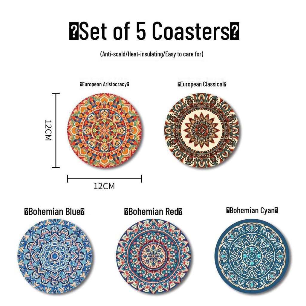 Богемная скандинавская круглая термостойкая противоскользящая подставка под тарелку с влагопоглощением