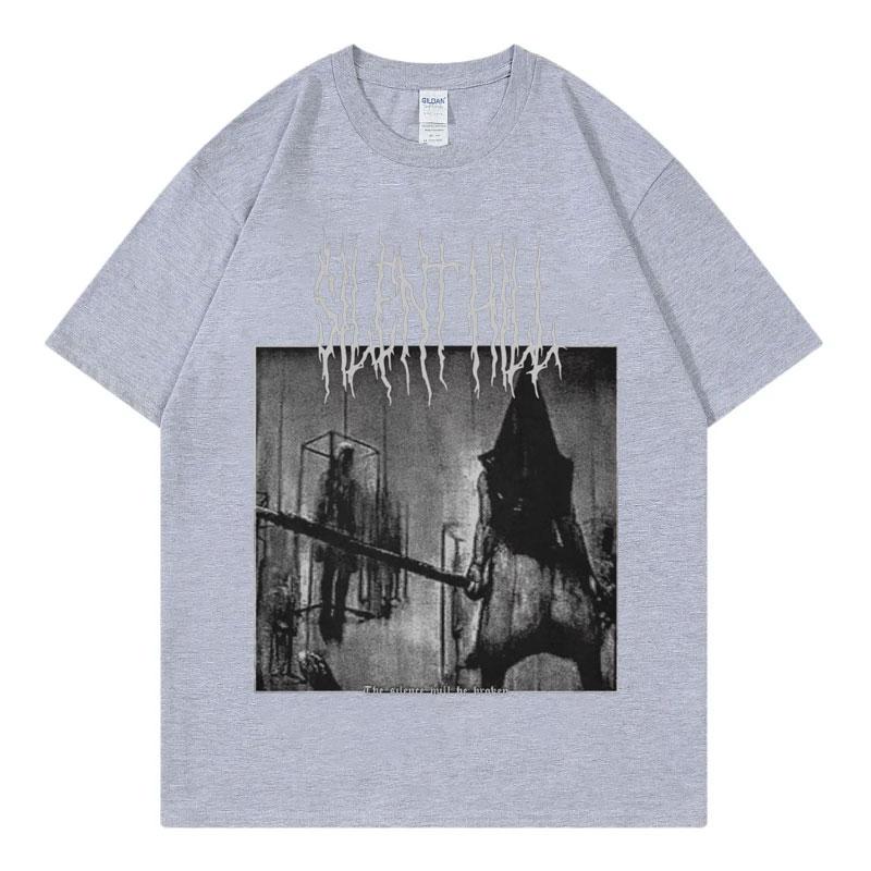 Игровые футболки Silent Hill 2 Мужские Женские Готические Винтажные Футболки с коротким рукавом Высококачественные Модные Свободные Хлопковые Футболки