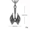 Double Axe Viking Necklace Nordic Gothic Axe Men's Pendant