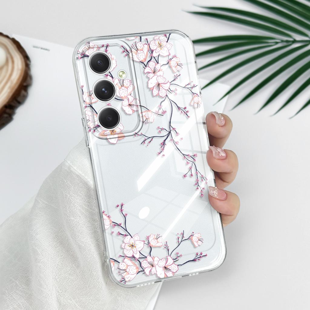 Прозрачный чехол для телефона 'Цветочный танец' для Samsung Galaxy A73 A72 A54 A53 A52 A34 A33 A24 A23 A14 A13 A12 A04S A03, TPU