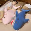 Giant Plush Shark Pillow 100cm Soft Fluffy Stuffed Animal for Cuddling & Sleeping Big Huggable Shark Toy for Kids Adults