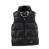Unisex Black Puffer Vest With Hood Warm Cotton-Padded Sleeveless Jacket Winter Casual Wear
