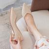 Pointed Head Shallow Mouth Fashion Bridesmaid Shoes Versatile Temperament Women's Shoes 2025 Spring and Summer New French Thick Heel with Skirt Singl