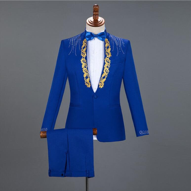 Cloth007Vintage Men Suit 2pcs Fashion Plaid Slim Fit Blazer+Pants Business Wedding Party Costume