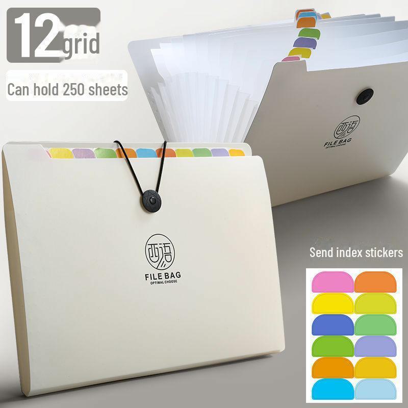 Папка-гармошка большого размера формата А4 для студентов с 5–12 отделениями для документов и файлов.