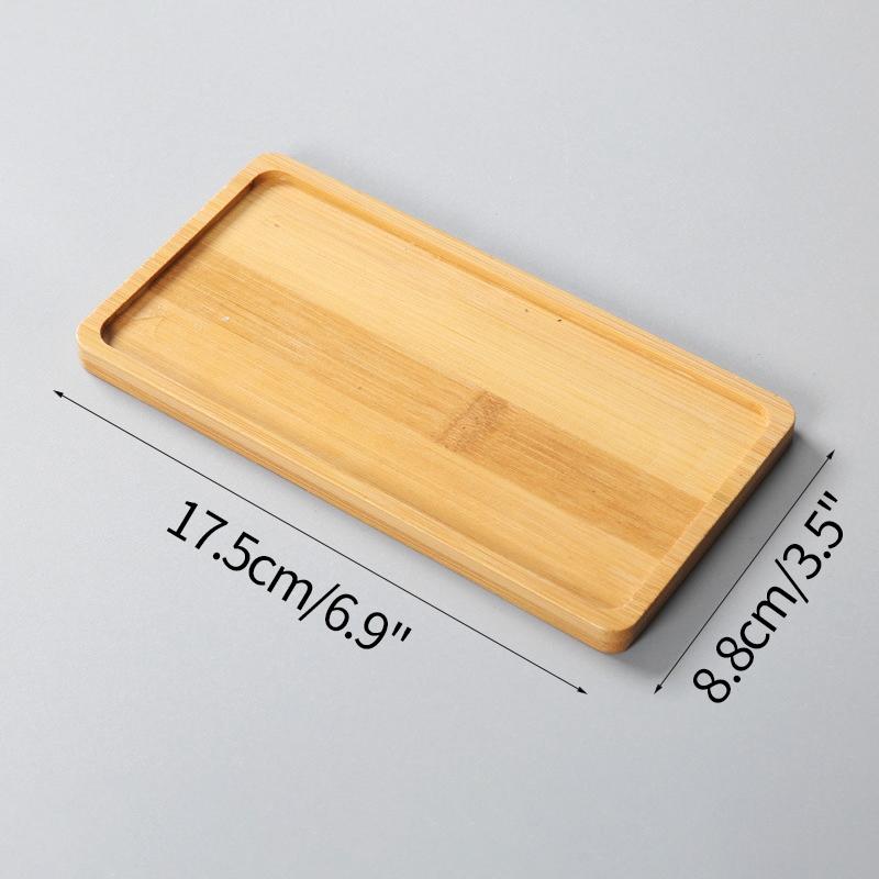 Мини-бамбуковые подносы для украшения стола, декоративные тарелки, подставки под чашки, кофейные чашки, настольные украшения, домашний декор