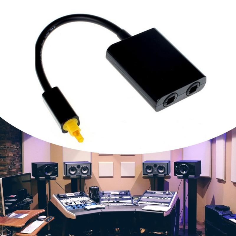 Double Port Digital Optical Sound Splitter Adapter Fiber Optical Sound Cable 1 In 2 Out Distributor for TV