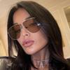 Oversized Oval Punk Pilot Sun Glasses Glasses Ladies Luxury European and American Sun Eyeglasses for Male and Womens UV400 Shield Eyewear