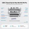 PULWTOP 9 в 1 USB C-концентратор для Mac Mini M4 Pro 2024 Аксессуары для расширения емкости с PCIe SSD 1 x HDMI 4K 3 x 1 x Аудио 1 x к 1 x Слот для карты не M4/
