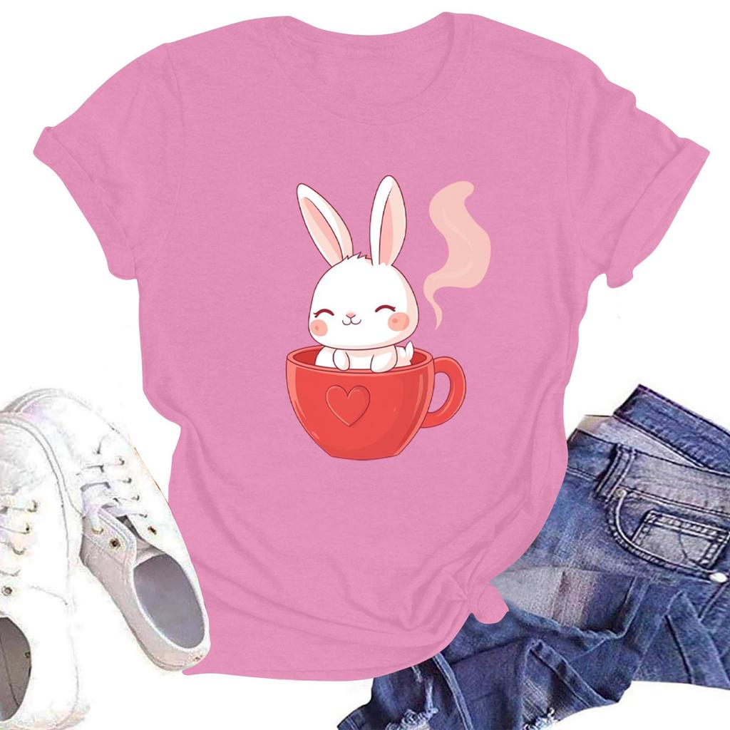 Женская повседневная футболка с круглым вырезом и короткими рукавами с принтом