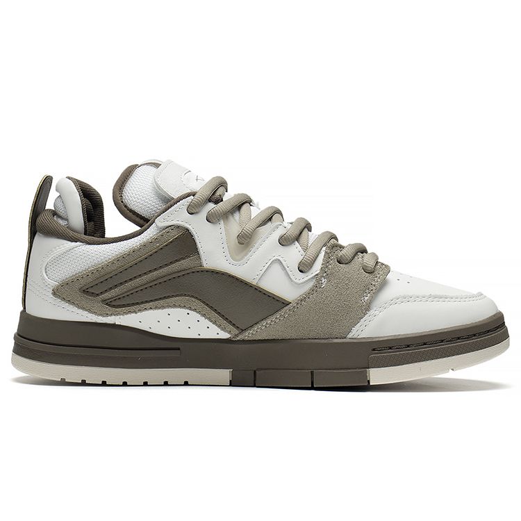 Li Ning Weiwu Pro Suede Leather Удобные Универсальные Нескользящие Износостойкие Легкие Низкие Кроссовки Для Скейтбординга Мужские Кроссовки Белые Серые AECS059-2