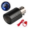 Universal Car Modified Carbon Fiber Tail Pipes With Red/Blue LED Flaming Luminous Car Exhaust Muffler Pipe 63-65mm