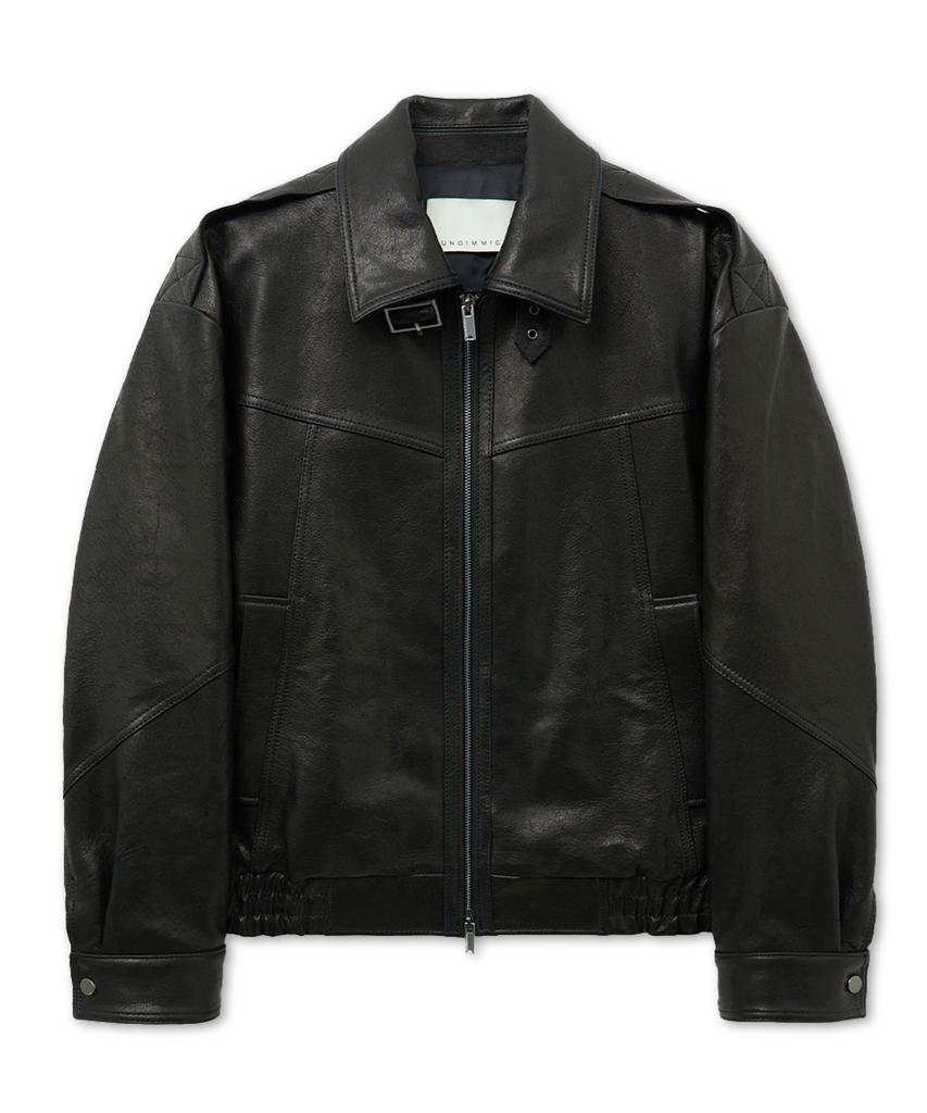 Ungimmick Shrunken Nappa Leather Rider Jacket (Black / Lambskin)