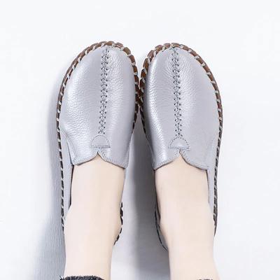 Модные кроссовки с мягкой подошвой, женские мокасины для мам, весна/осень 2024, повседневная обувь на плоской подошве, нескользящие женские белые серые синие мокасины