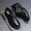 2019 Tide One-Pedal Мужские повседневные туфли на платформе Мужские британские черные мягкие кожаные туфли