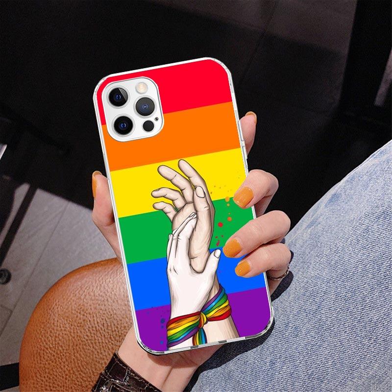 Love Is Love LGBT Rainbow Phone Case For iPhone 17 Air 16 Pro Max 16E 15 + 14 Plus 11 12 13 Mini 7 8 SE Gift Print Cover Fundas