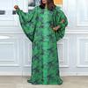 Женское макси-платье-кафтан L-5XL, с круглым вырезом, рукавами летучая мышь, длинным рукавом, цветочным принтом, повседневное, свободное