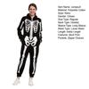 Halloween Costume Luminous Skeleton Print Family Matching Pajamas Hooded Long Sleeve Adults Kids One-Piece