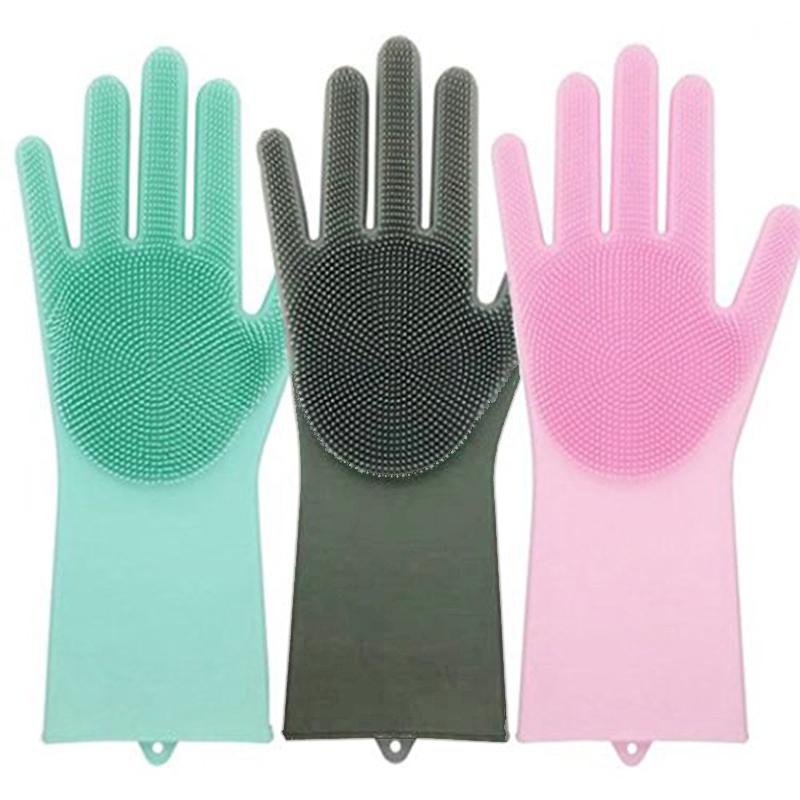 Silicone Cleaning Gloves Multifunction Magic Silicone Dish Washing Gloves For Kitchen Household Silicone Washing