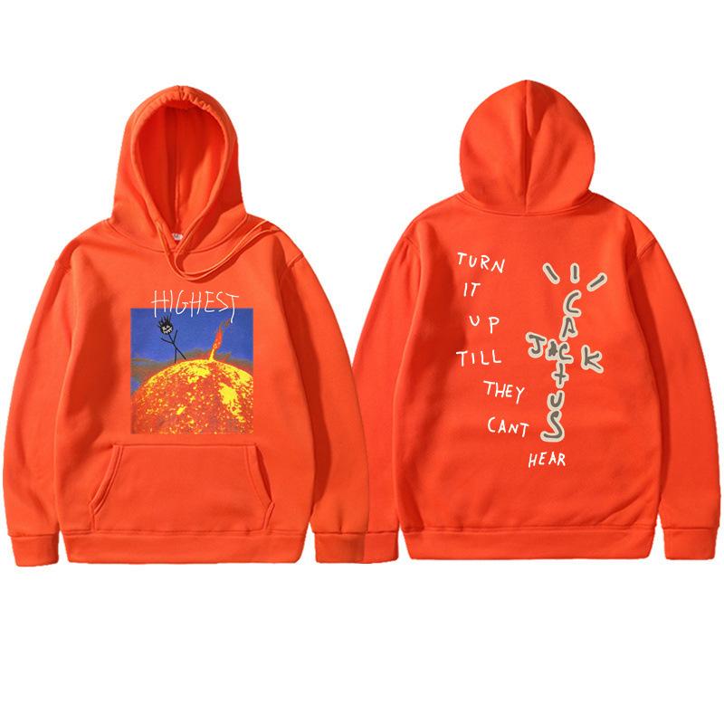 Travis Scott Hitr Sun Hoodie Flame Sun Peripheral Hoodie, Male Female