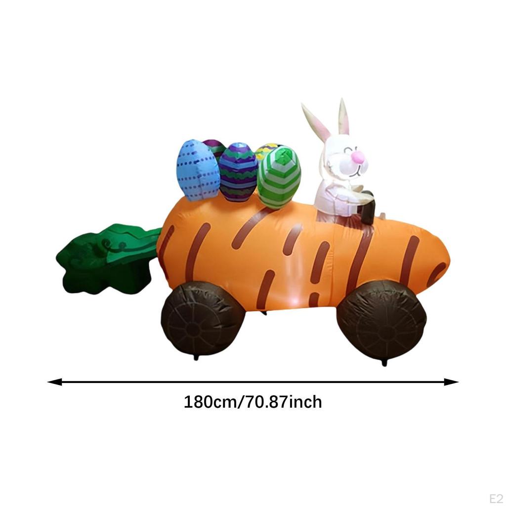 180 см пасхальный кролик надувная игрушка украшение мультяшная статуя всепогодная освещенная надувная морковка для
