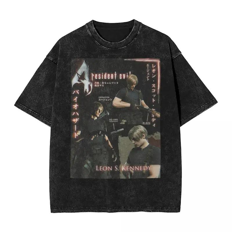 Residents Evils Biohazard 3 T Shirt Washed Short Sleeve Harajuku T-Shirts Horror Game Fashion Women Tops Graphic Tops Tees