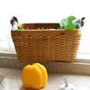 Storage Basket Eye-catching Reinforced Handle Wood Clothes Sundries Organizer Wicker Basket for Home