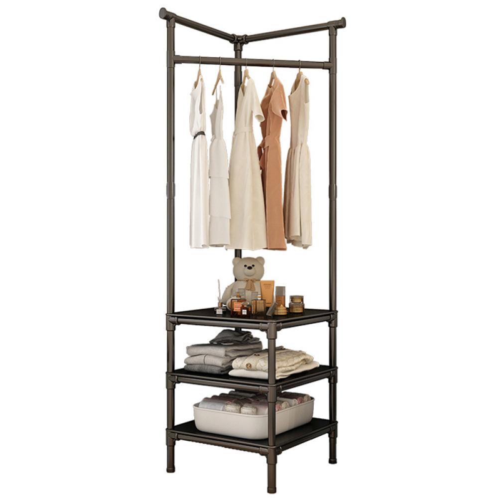 Multi-layer Coat Rack Floor Hanger Vertical Simple Vertical Clothes Hanger Corner Bedside Table Clothes Storage Cabinet Family