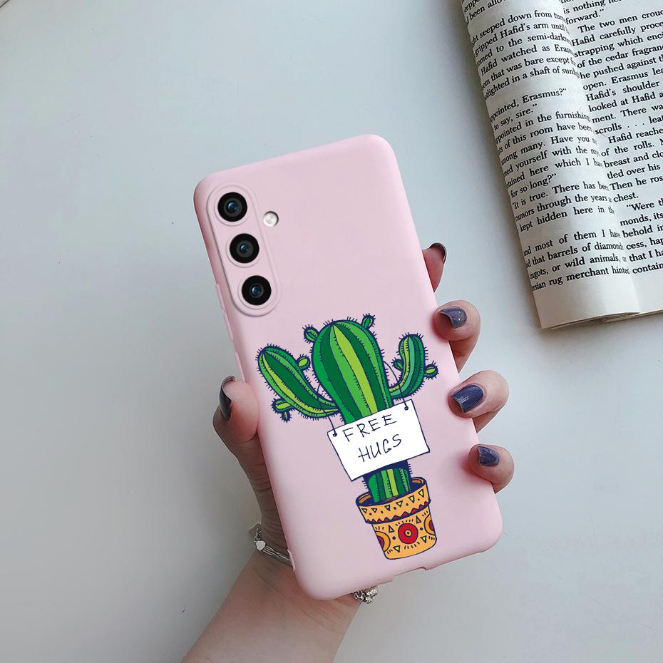 Для Samsung Galaxy S23 FE 5G Матовый чехол для телефона Милый мультяшный кот Мягкая силиконовая задняя крышка Для Samsung S23 FE S23FE S 23 FE 5G Чехол