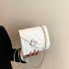 Chic 2024 Spring Fashion Cute Bear Head Lock Buckle Embroidered Small Shoulder Bag In Black White Or Rose Red