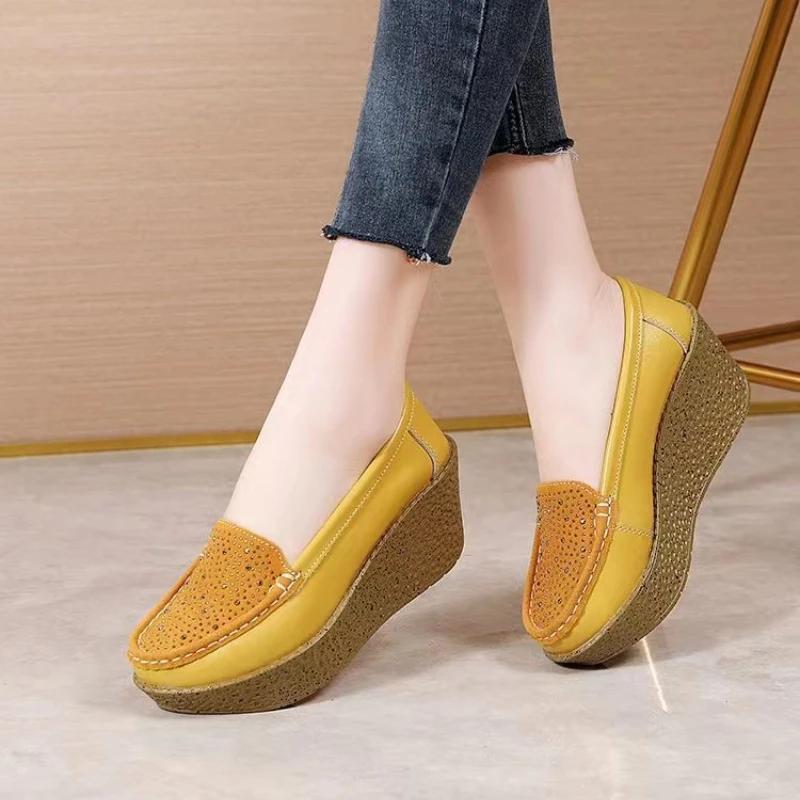 Fashionable Sequin Thick Soled Women's Shoes 2024 Autumn Winter New Trend Anti Slip Comfortable Shoes Outdoor Casual Shoes Heels