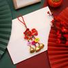 Spring Festival Wind Chimes Sachet Car Pendant Vibrant Color Embroidery Pattern Metal Bell Wind Chimes Hanging Decor